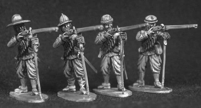 ECW23 Musketeers firing with musket rests.