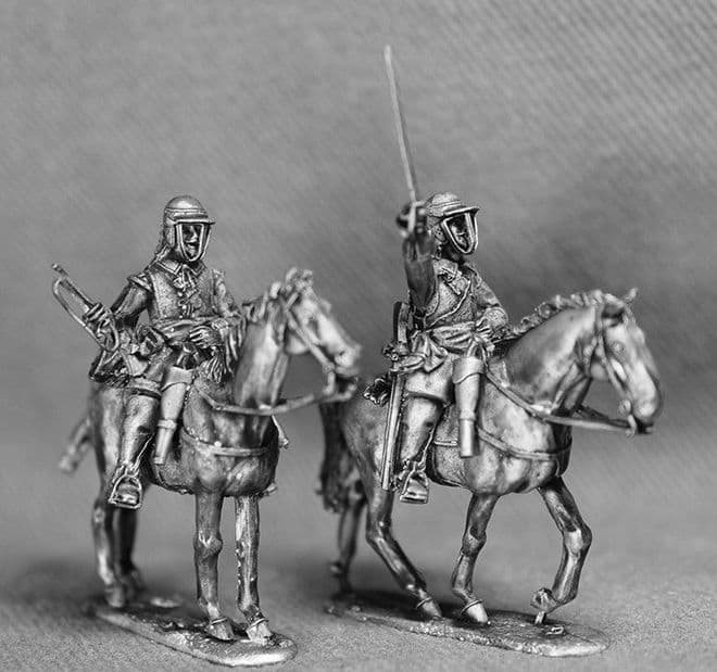 ECW93 Cavalry in helmet and buff coat.