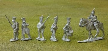 GAPS23A British Line Infantry, firing line, cloth covered 'bell-top' shako, flank company coatees, k