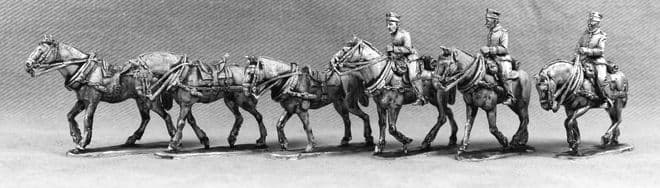 GER24 105 mm Howitzer Horse Team. No Riders.