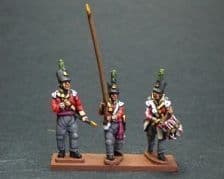 NB32- Light infantry command (Officer, drummer, en
