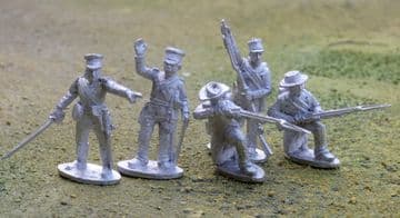 OR10 British Infantry, skirmish line in action, officers and headdress variants