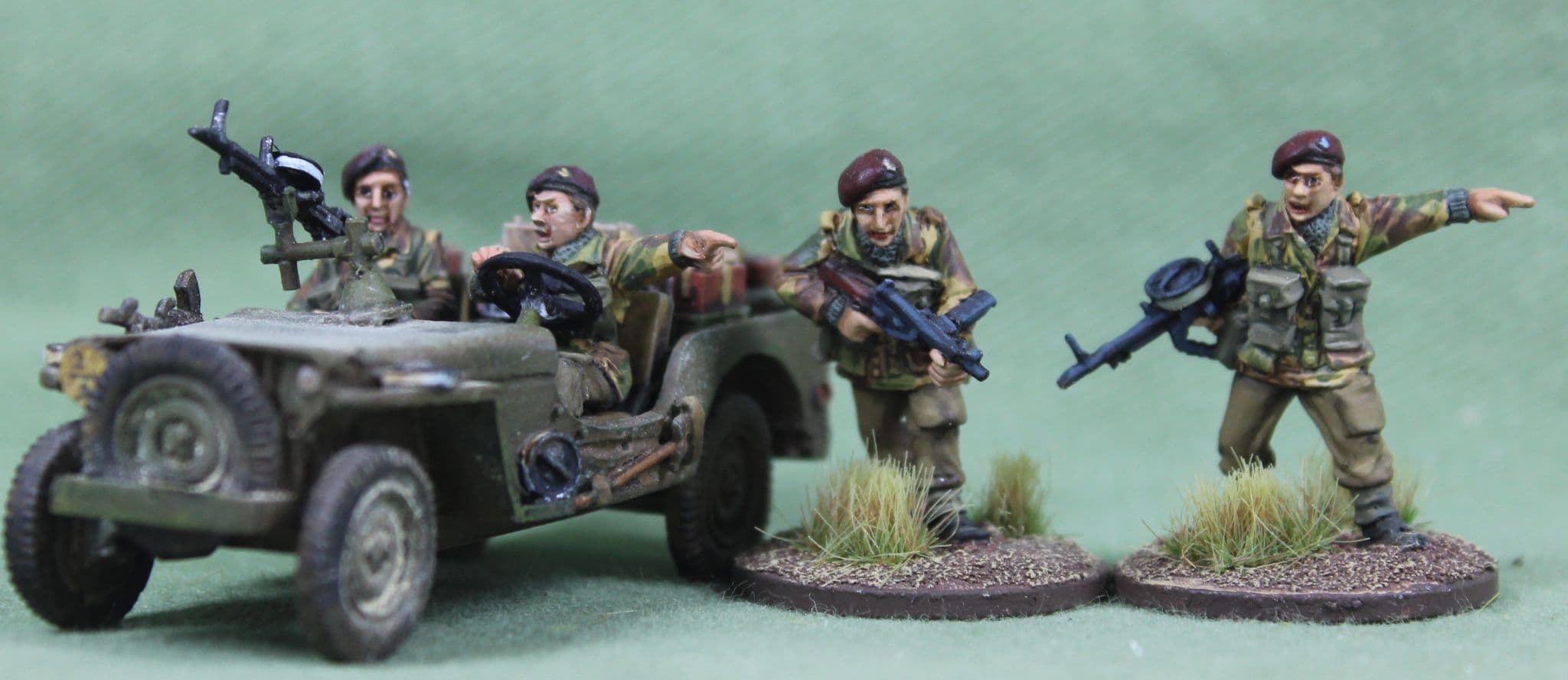 Flames Of War Jeep Recce Troop - Section SAS - 4 Jeeps Pour Wargame