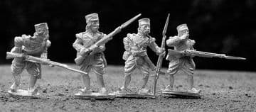 REB24 Flank company Sepoys in tunics and caps.