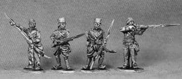 REB5 Sepoys in tunics firing.