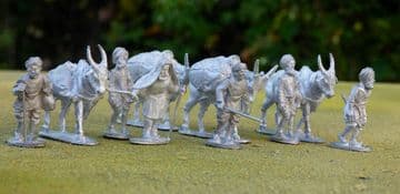 THEM16 bhistis with water skins, 3 drivers, two bullocks
