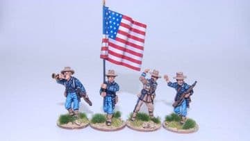 US1SA Federal Infantry command group advancing