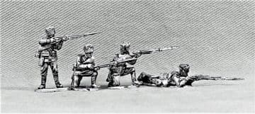WW1RUS5 Infantry firing line wearing Ushanka caps.
