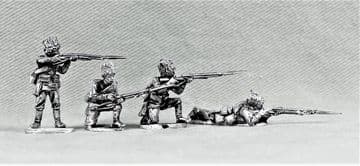 WW1RUS7 Infantry firing line in high fur hats.