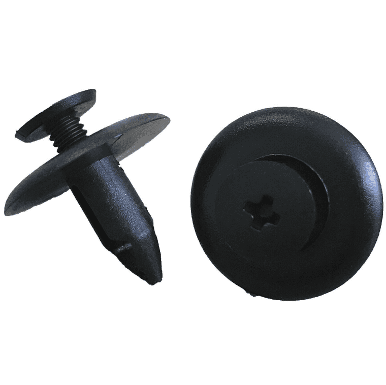 100 Pack 1/4 Hole Hood Insulation Clips - Black Plastic Retainer Fasteners By Woodzdon
