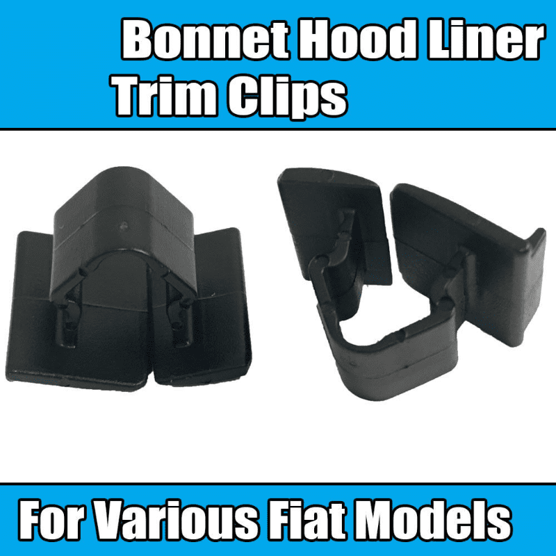 10x Clips for Fiat Hood Liner Trim Clips Various Models Black