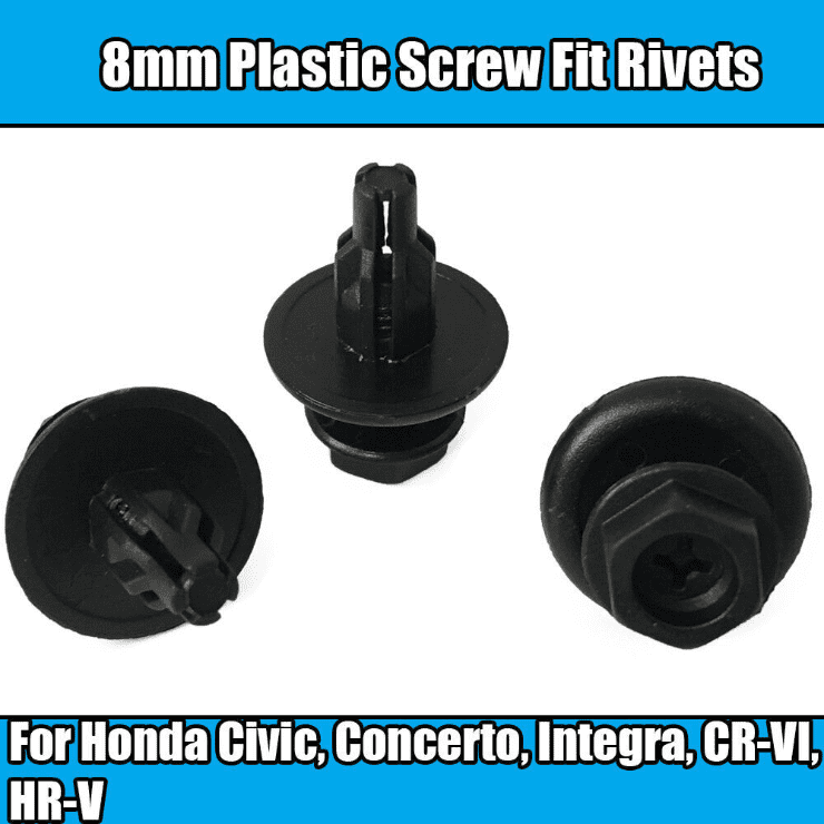 10x Engine Undertray Trim Clips – Plastic Grommet Nuts For Ford Kuga & Universal Fit
