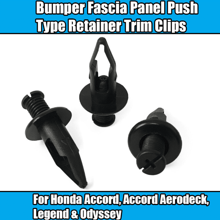 Honda Razor Clips 10x Clips for Honda Bumper Fascia Panel Push Type Clips Rivet Black Plastic