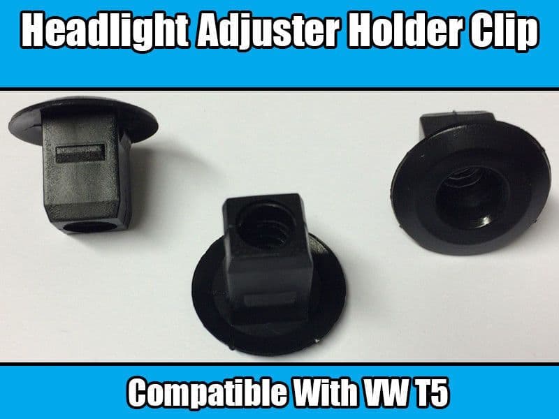 10x Clips for VW T5 Headlight Spotlight Adjustment Holder Black Plastic