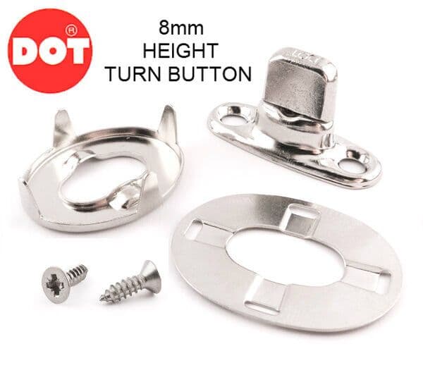 10x Dot Common Sense 8mm Turnbutton With Screws Boat Cover Fastener Kit