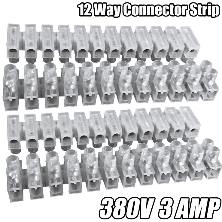 12 Way Connector Strip 3 Amp Choc Block Electrical Terminal Connection