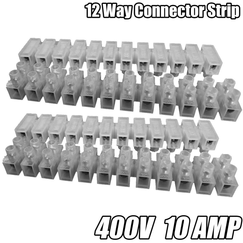 12 Way Connector Strip Choc Block Terminal 10Amp Electrical Connection
