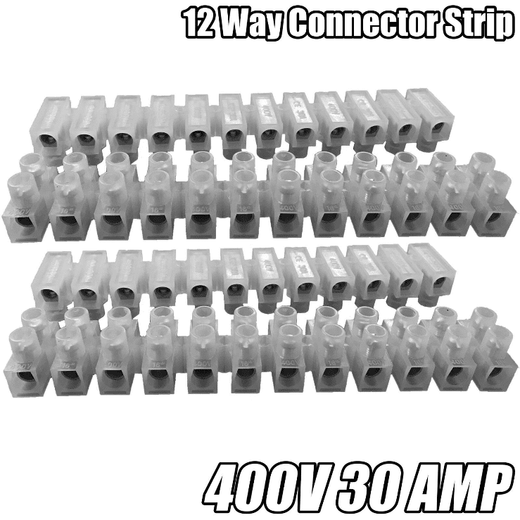 12 Way Connector Strip Choc Block Terminal 30Amp Electrical Connection