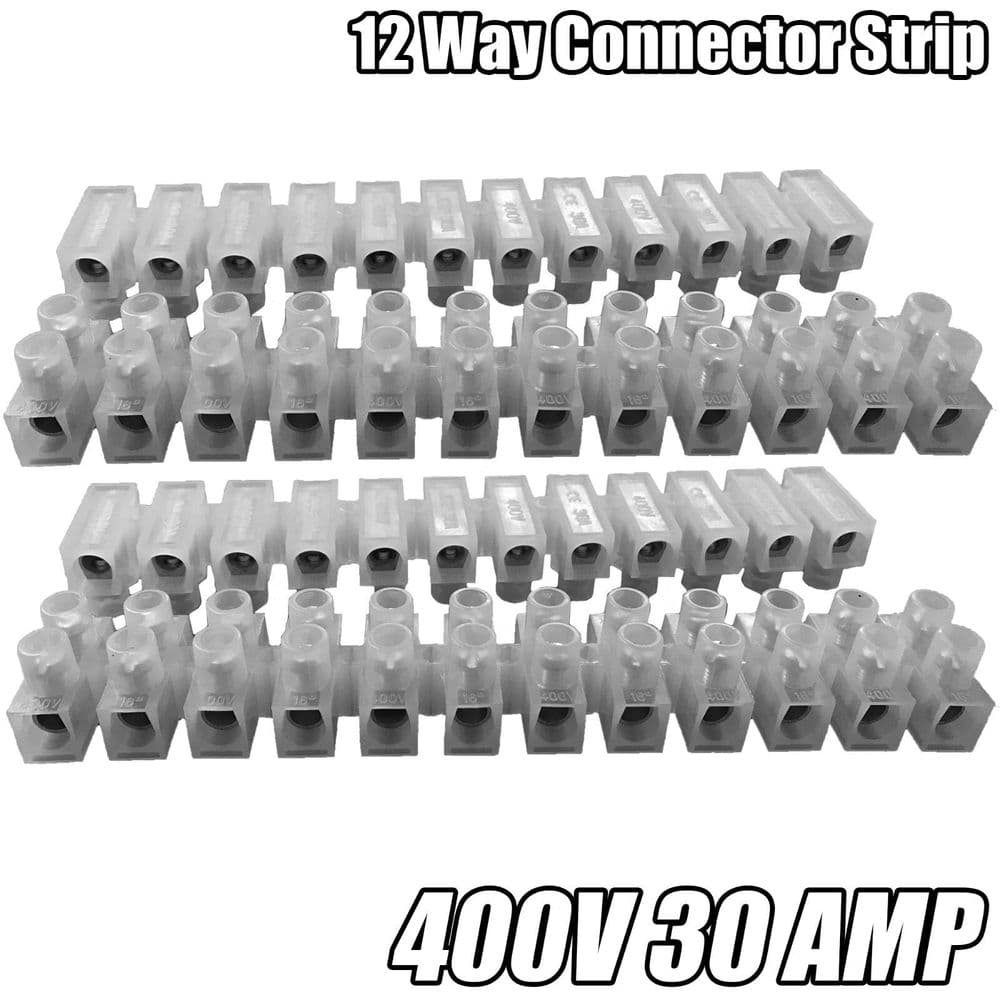 12 WAY CONNECTOR STRIP CHOC BLOCK TERMINAL 30AMP ELECTRICAL CONNECTION