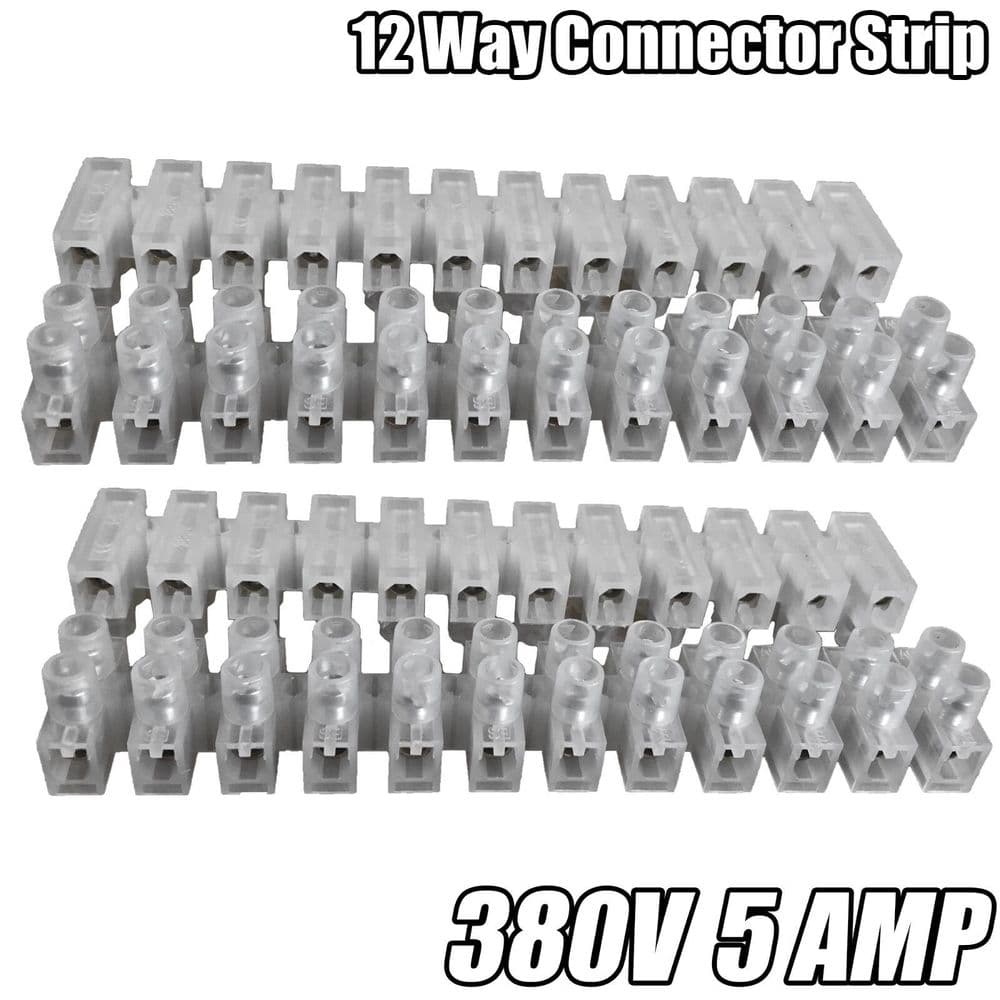 12 Way Connector Strip Choc Block Terminal 5 Amp Electrical Connection