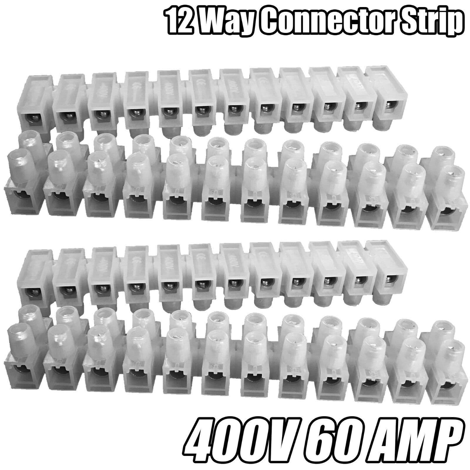 12 Way Connector Strip Choc Block Terminal 60Amp Electrical Connection
