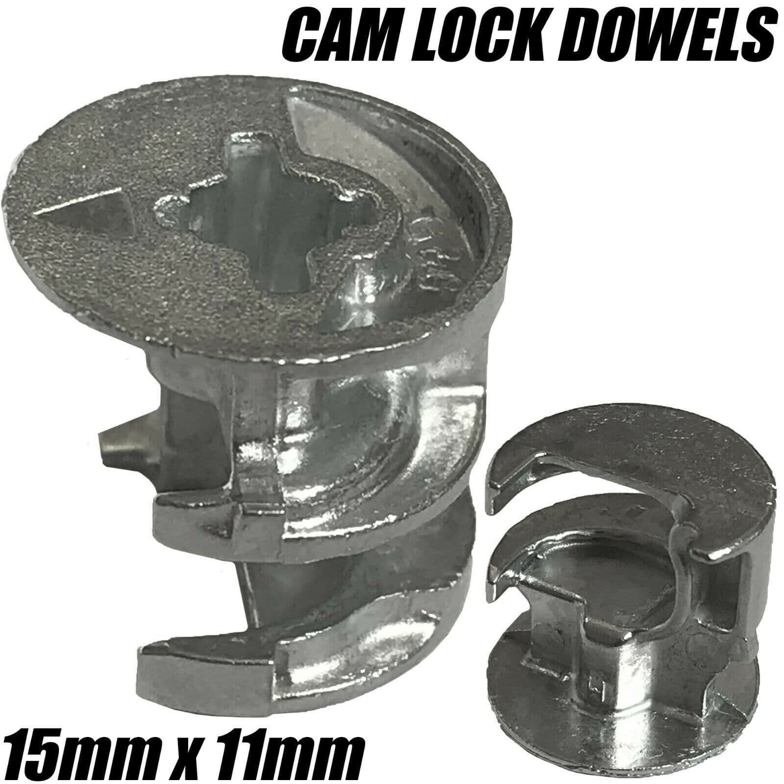 15mm Hole Cam Dowel Locking Nut & M5/M6 Cam Screw Flatpack Furniture