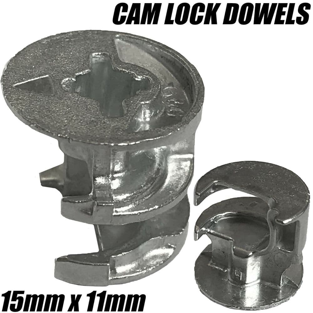 15mmx11mm Cam Dowel Turn Lock Locking Nut Desk Wardrobe Flatpack Ikea Argos