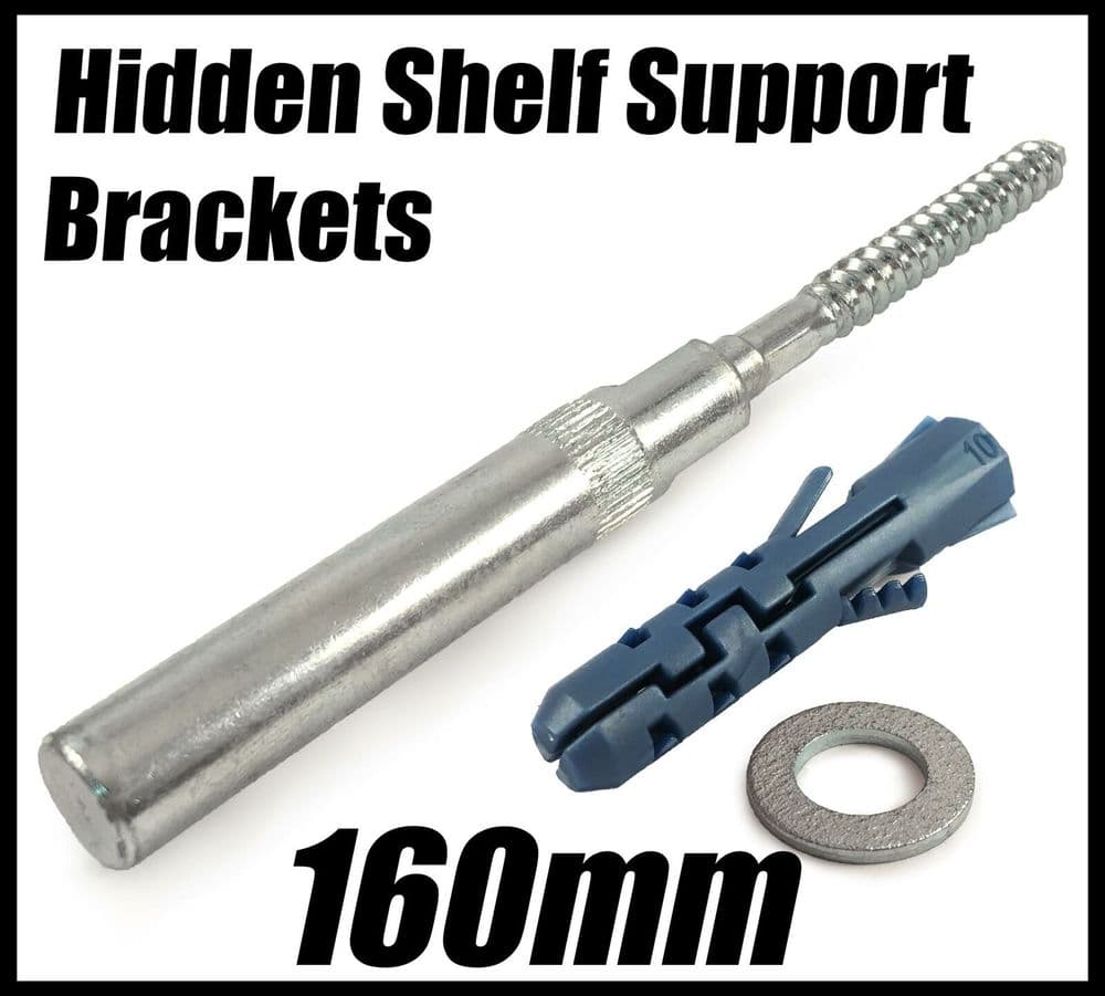 160mm Concealed Hidden Shelf Support Brackets Fixing Mounting Floating