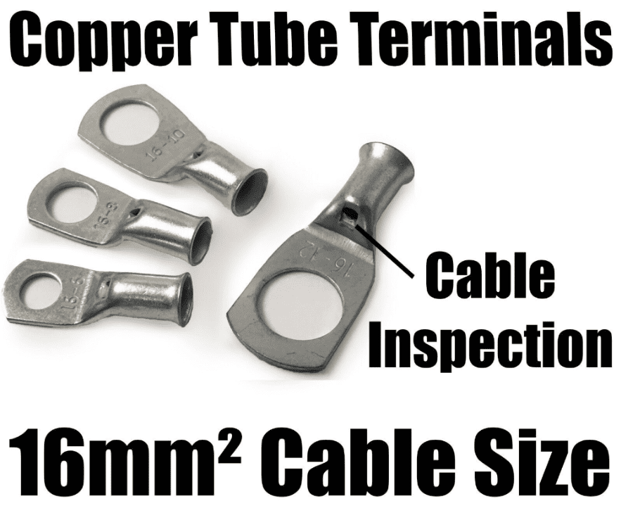 16mm² Cable Copper Tube Terminals Battery Welding Solder Lug Ring Crimp