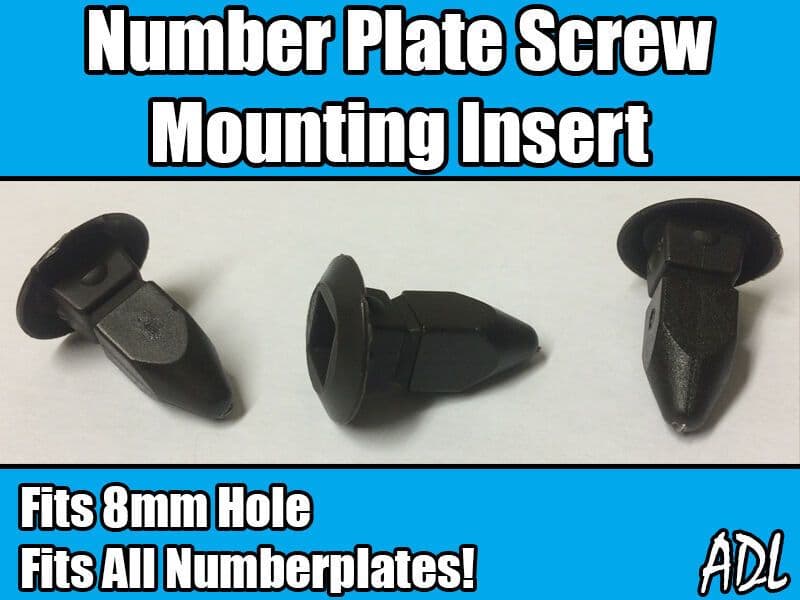 20x Brown Plastic Number Plate Screw Mounting Insert/Grommet Fits 8X8mm