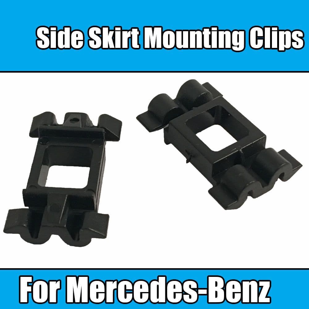 2x Side Sill Trim Mounting Clips For Mercedes W210 & S210 - White Plastic, OEM Style