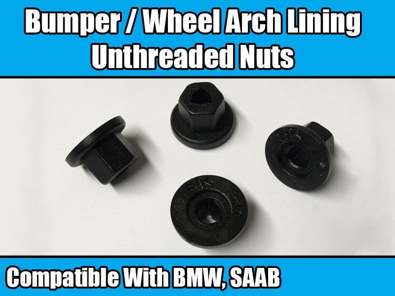 20x Nuts for Saab Plastic Unthreaded 4mm Diameter Hole Bumpers Wheel