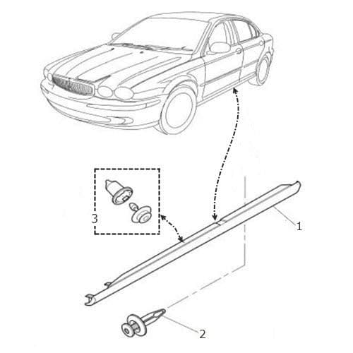 20 Plastic Clips for Jaguar XType Side Skirt Sill Wheel Arch Moulding