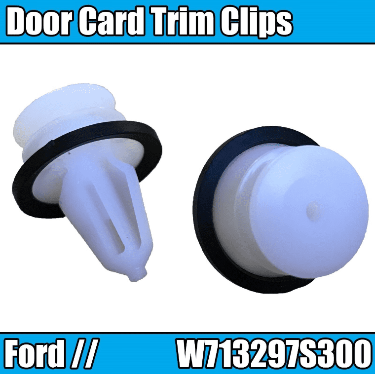 20x White Plastic Interior Door Card Panel Clips - For VW Ford Seat - Push Type