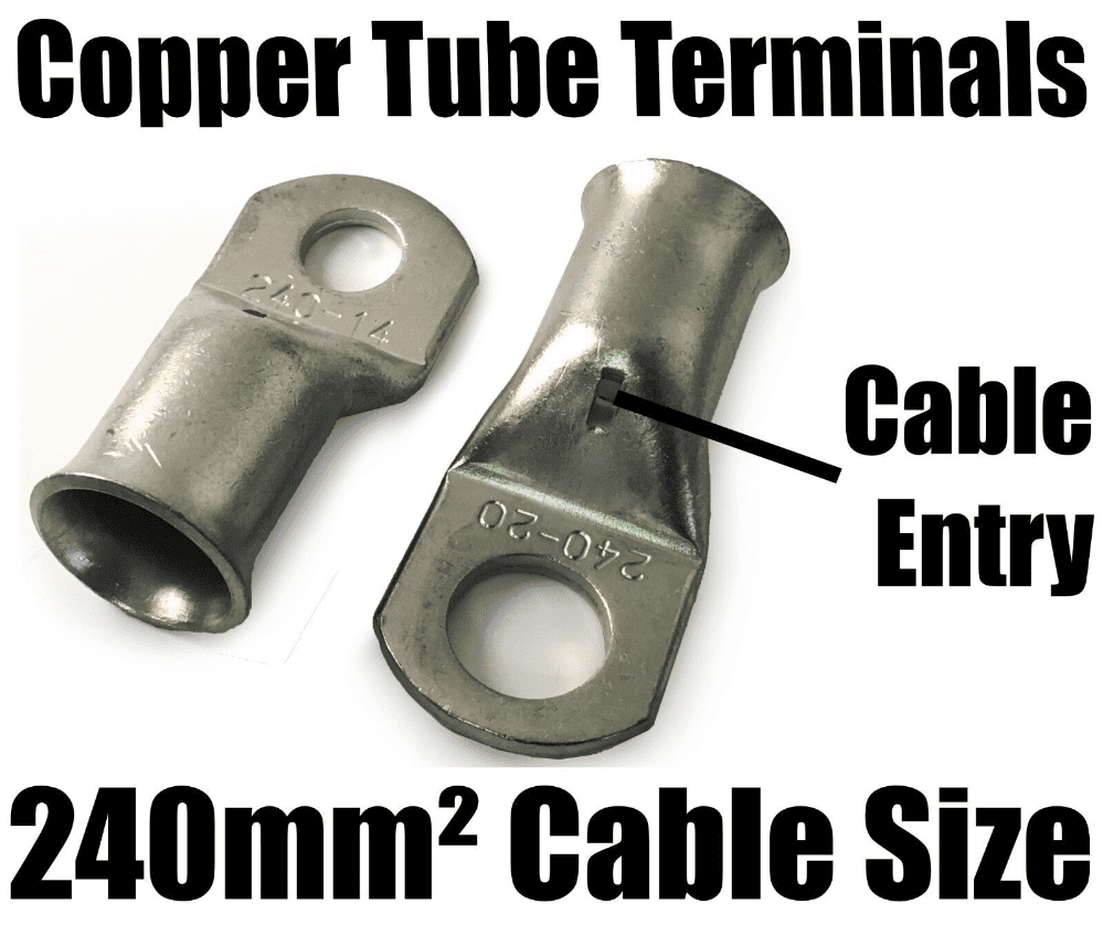 240mm² Cable Copper Tube Terminals Battery Welding Solder Lug Ring