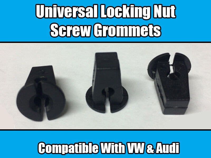 50x Black Plastic Screw Grommets Universal Locking Nuts for VW & Audi