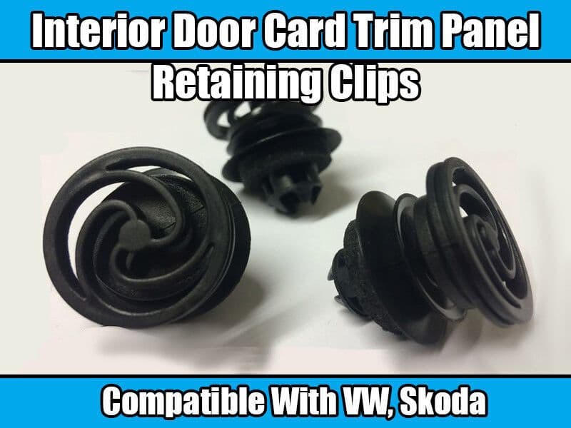 50 Pack White Plastic Door Card Trim Clips For VW Ford Seat - Interior Panel Fasteners