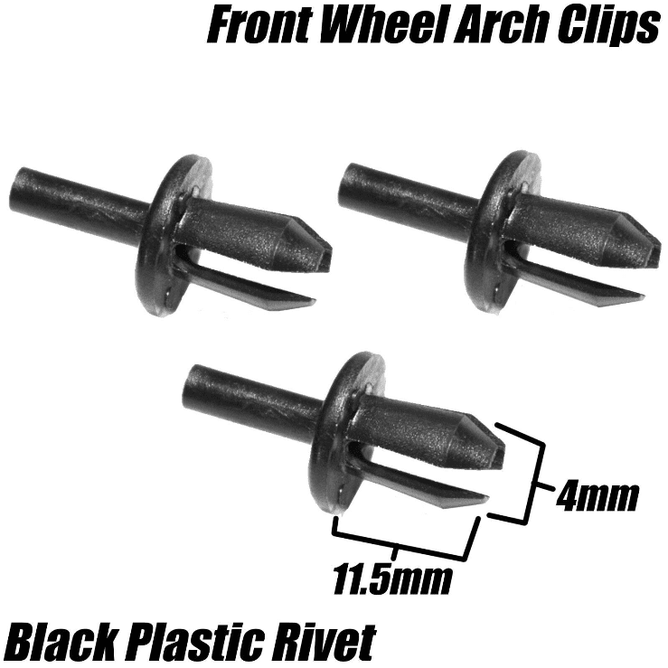 5x 5mm Black Rivet Trim Clips for Renault Wheel Arch Lining Moulding