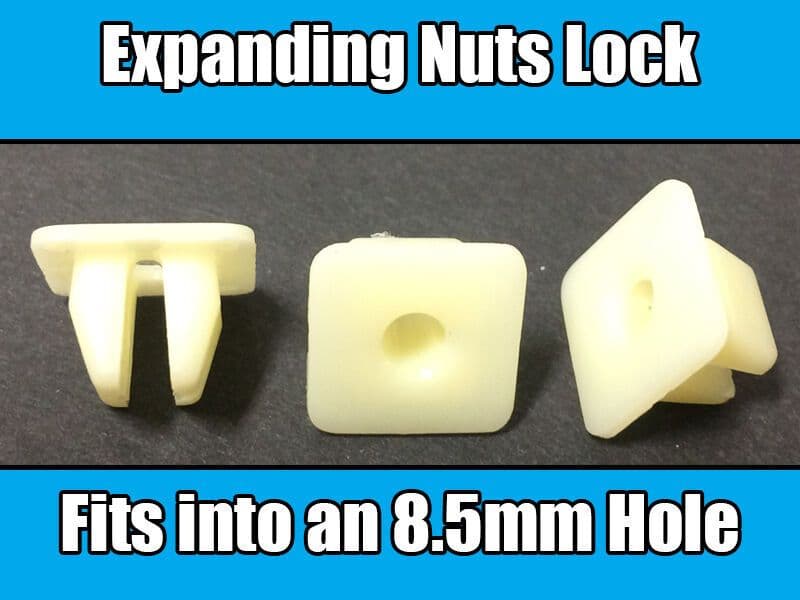 5 Plastic Screw Grommets Expanding Lock Nuts for Honda 9mm Square Hole
