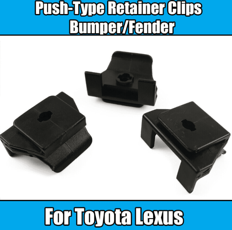 8x Black Plastic Push Type Bumper Cover Clips for Toyota Lexus