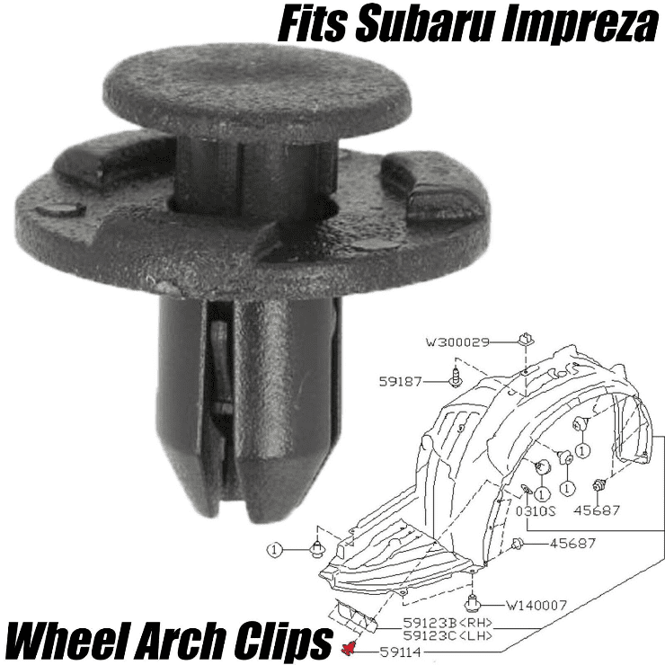 8x Front Wheel Arch Liner Trim Clips for Subaru Impreza Wrx Sti 0714