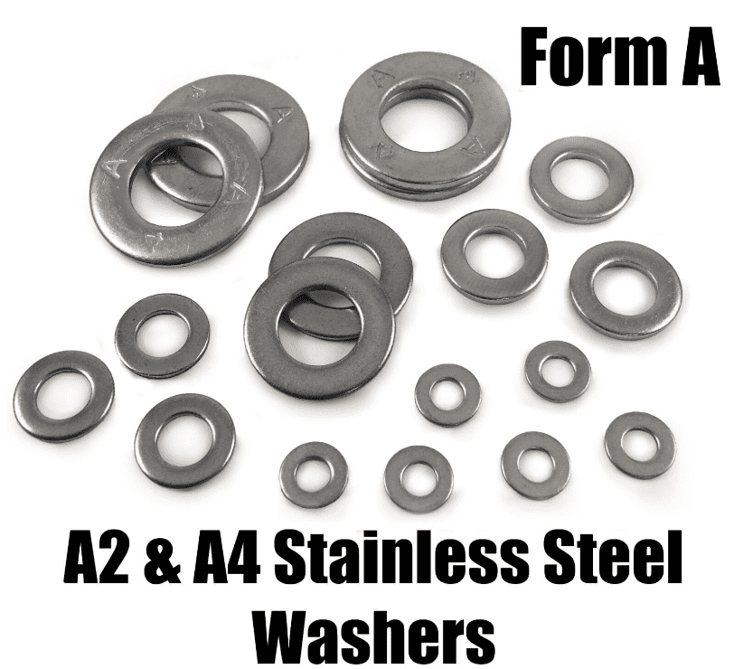 A2 & A4 form A Stainless Steel Washers M3 M4 M5 M6 M7 M8 M10 M12