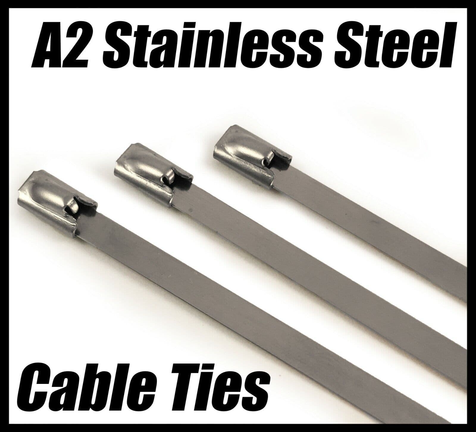 A2 Stainless Steel Metal Cable Ties Zip Wrap Exhaust Heat Straps