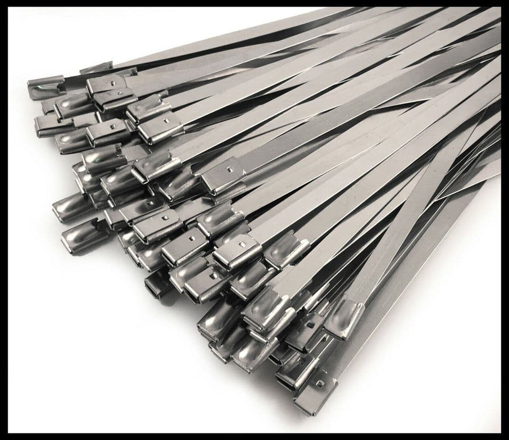A2 Stainless Steel Metal Cable Ties Zip Wrap Exhaust Heat Straps
