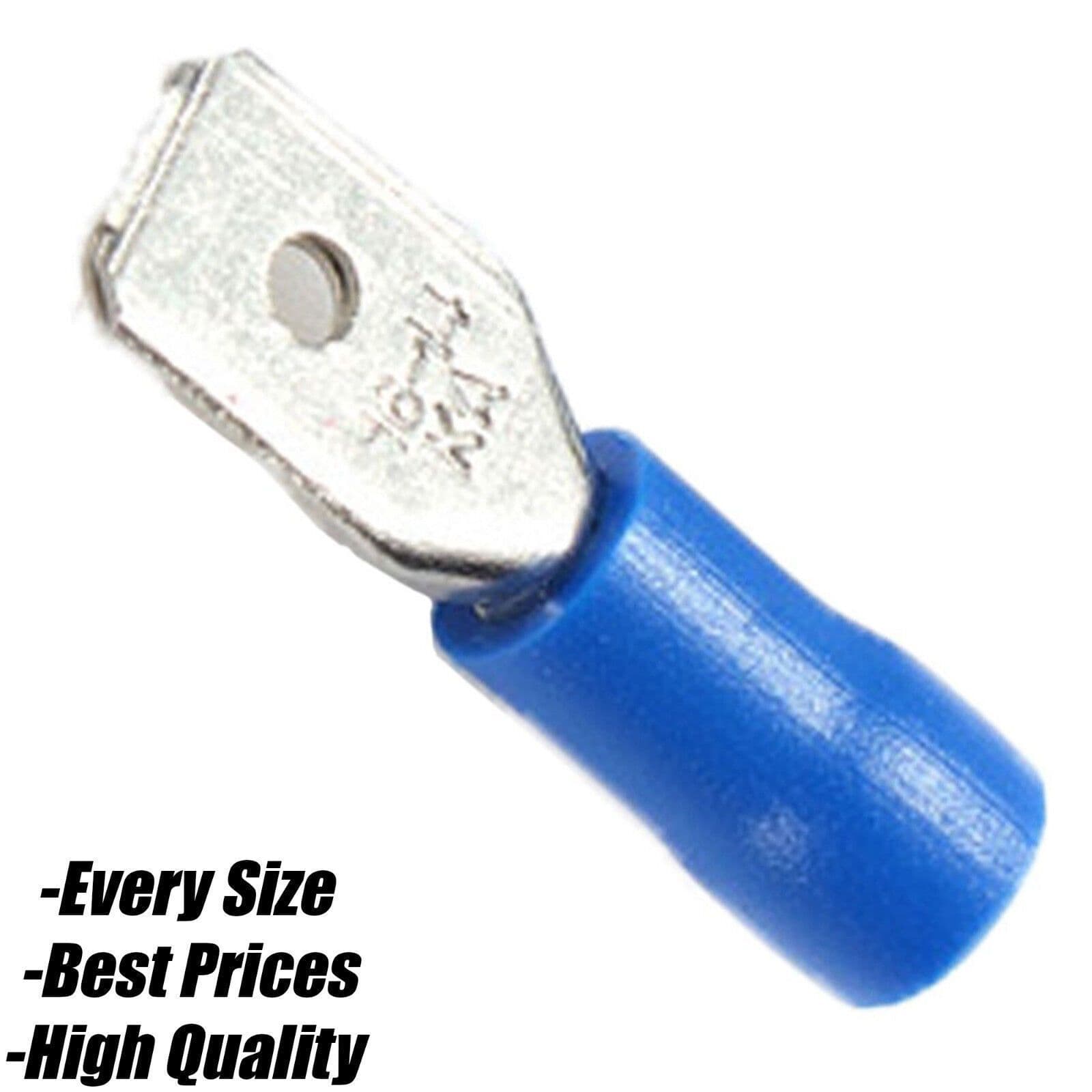 Blue Insulated Copper Crimp Female Spade Tab Piggyback Terminals Wire