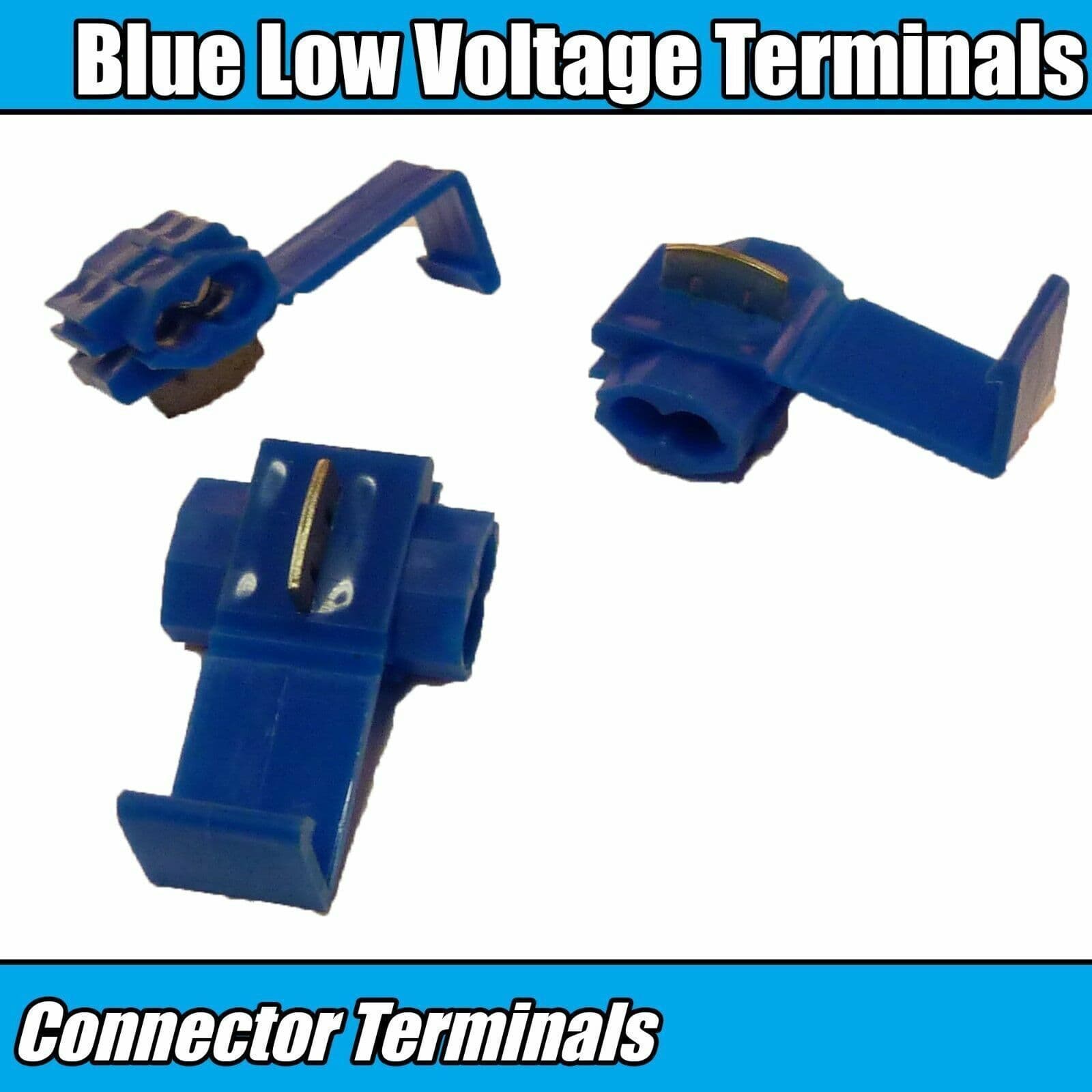 Blue Low Voltage Rating Connector Joiner Terminal Brass Electrical