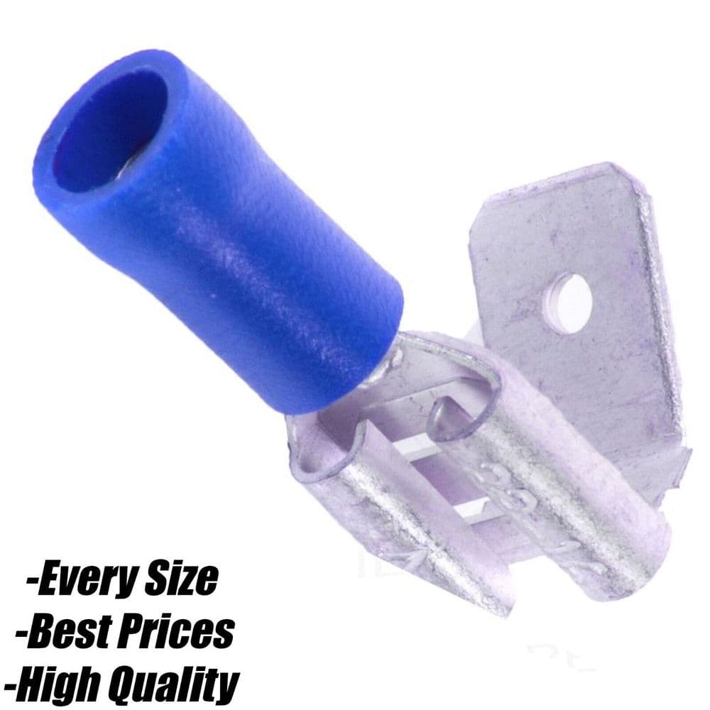 BLUE Piggyback Terminal Tab Connector 6 3mm Splice Crimp Electrical