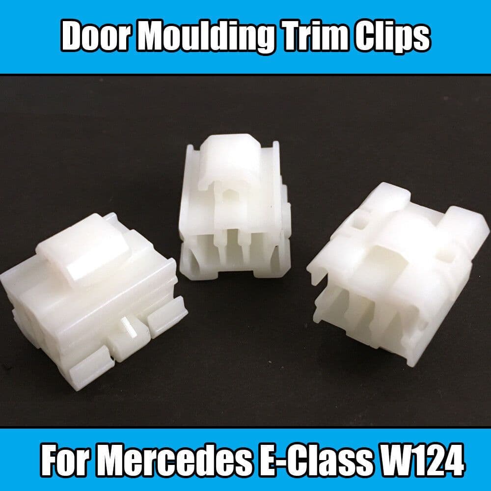 Body Door Moulding Trim Clips for Mercedes EClass W124 White Plastic
