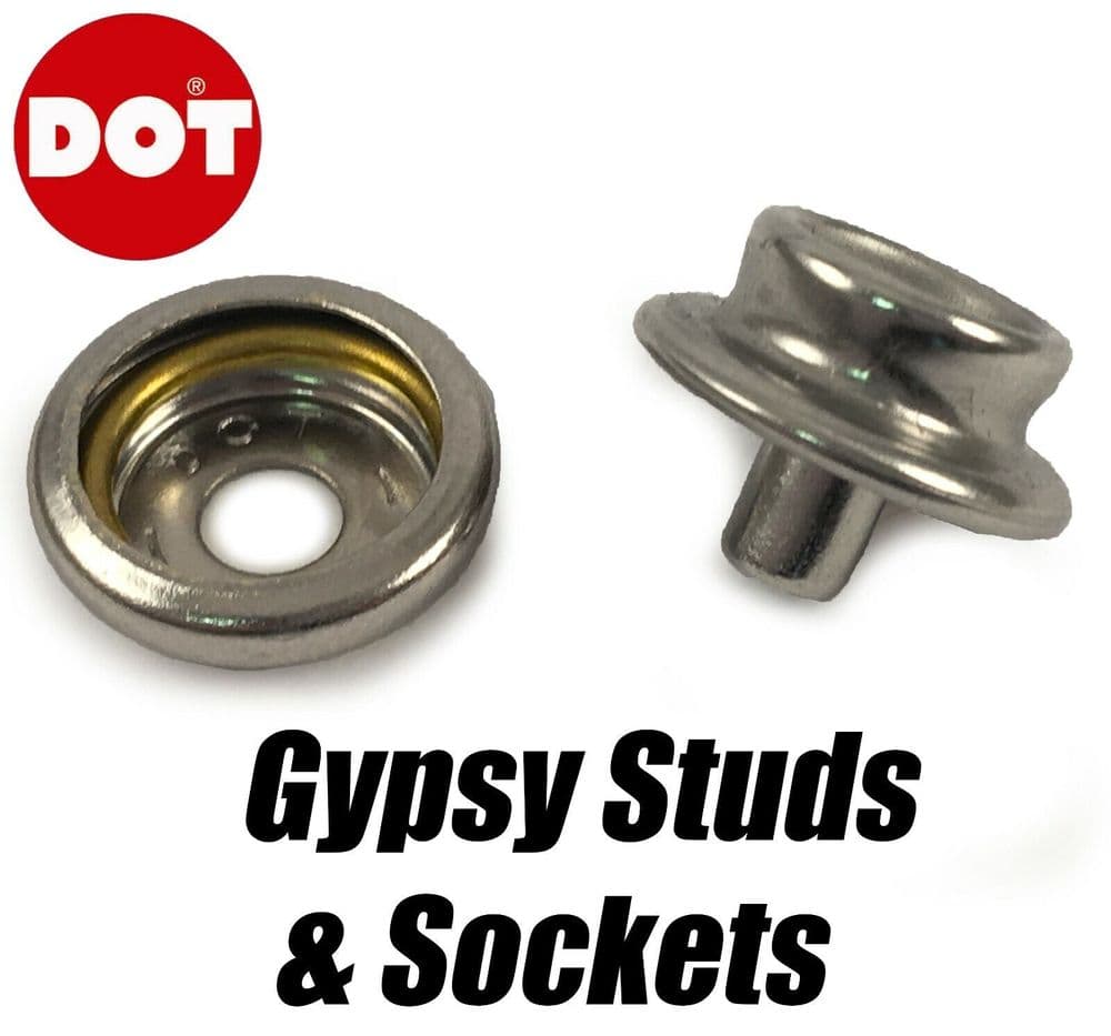 Dot Gypsy Stud & Sockets Fastener Set Boat Canvas Canopy Cover Studs