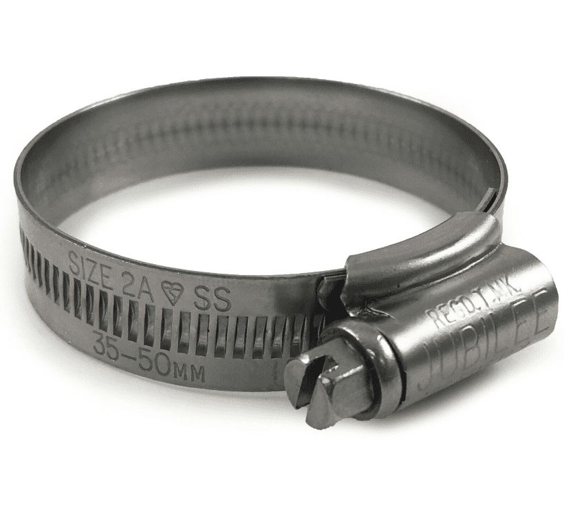 70mm-90mm X 12.7mm Jubilee Worm Drive Hose Clamps - Marine Stainless